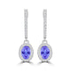 TMR121111 - Abigail - Oval Tanzanite and Diamond Earring Halo