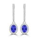 TMR121111 - Abigail - Oval Tanzanite and Diamond Earring Halo