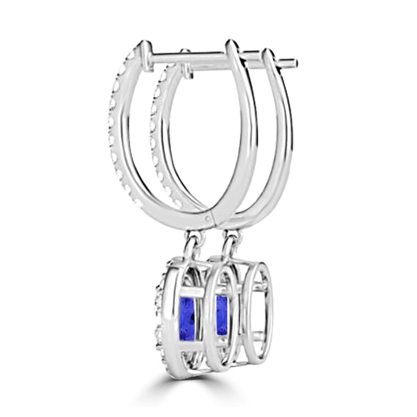 TMR121111 - Abigail - Oval Tanzanite and Diamond Earring Halo