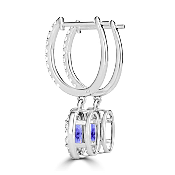 TMR121111 - Abigail - Oval Tanzanite and Diamond Earring Halo