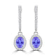 TMR121111 - Abigail - Oval Tanzanite and Diamond Earring Halo