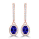 TMR121111 - Abigail - Oval Tanzanite and Diamond Earring Halo