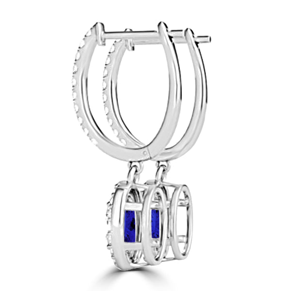 TMR121111 - Abigail - Oval Tanzanite and Diamond Earring Halo