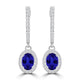 TMR121111 - Abigail - Oval Tanzanite and Diamond Earring Halo