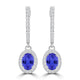 TMR121111 - Abigail - Oval Tanzanite and Diamond Earring Halo