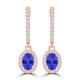 TMR121111 - Abigail - Oval Tanzanite and Diamond Earring Halo