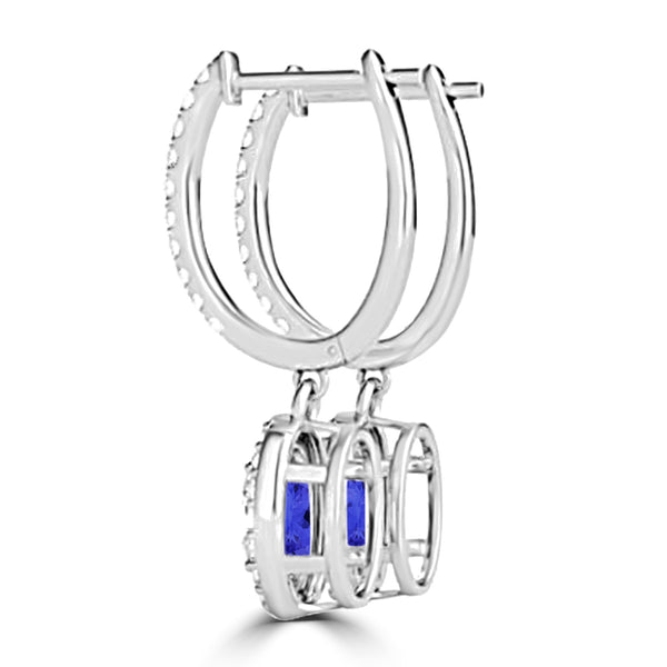 TMR121111 - Abigail - Oval Tanzanite and Diamond Earring Halo