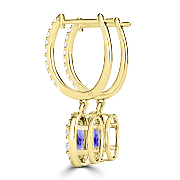 TMR121111 - Abigail - Oval Tanzanite and Diamond Earring Halo