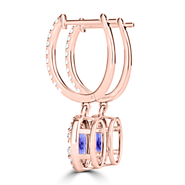 TMR121111 - Abigail - Oval Tanzanite and Diamond Earring Halo