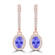 TMR121111 - Abigail - Oval Tanzanite and Diamond Earring Halo