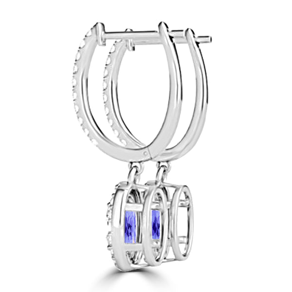 TMR121111 - Abigail - Oval Tanzanite and Diamond Earring Halo