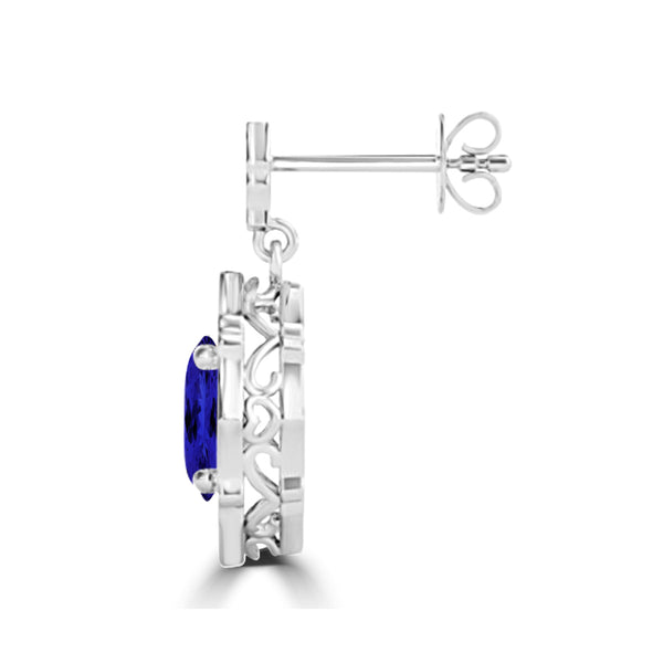 TMR121113 - Elizabeth - Oval Tanzanite and Diamond Earring