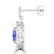 TMR121113 - Elizabeth - Oval Tanzanite and Diamond Earring