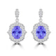 TMR121113 - Elizabeth - Oval Tanzanite and Diamond Earring