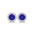 TMR121115 - Ella - Round Tanzanite and Diamond Earring Halo