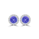 TMR121115 - Ella - Round Tanzanite and Diamond Earring Halo