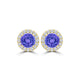 TMR121115 - Ella - Round Tanzanite and Diamond Earring Halo