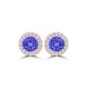 TMR121115 - Ella - Round Tanzanite and Diamond Earring Halo