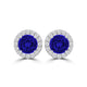 TMR121115 - Ella - Round Tanzanite and Diamond Earring Halo