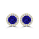 TMR121115 - Ella - Round Tanzanite and Diamond Earring Halo