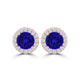 TMR121115 - Ella - Round Tanzanite and Diamond Earring Halo