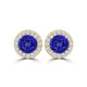 TMR121115 - Ella - Round Tanzanite and Diamond Earring Halo