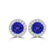 TMR121115 - Ella - Round Tanzanite and Diamond Earring Halo