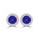 TMR121115 - Ella - Round Tanzanite and Diamond Earring Halo