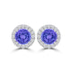 TMR121115 - Ella - Round Tanzanite and Diamond Earring Halo