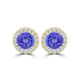 TMR121115 - Ella - Round Tanzanite and Diamond Earring Halo