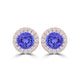 TMR121115 - Ella - Round Tanzanite and Diamond Earring Halo