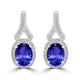 2.4ct Oval Tanzanite Halo Earring with 0.31 cttw Diamond