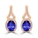 2.4ct Oval Tanzanite Halo Earring with 0.31 cttw Diamond