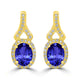 2.4ct Oval Tanzanite Halo Earring with 0.31 cttw Diamond