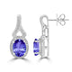 2.4ct Oval Tanzanite Halo Earring with 0.31 cttw Diamond