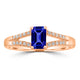 0.65ct Emerald Cut Tanzanite Ring with 0.08 cttw Diamond