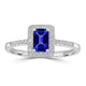 0.65ct Emerald Cut Tanzanite Ring with 0.2 cttw Diamond