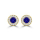 TMR121117 - Sofia - Round Tanzanite and Diamond Earring Halo Halo