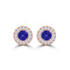 TMR121117 - Sofia - Round Tanzanite and Diamond Earring Halo Halo