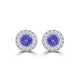 TMR121117 - Sofia - Round Tanzanite and Diamond Earring Halo Halo