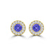 TMR121117 - Sofia - Round Tanzanite and Diamond Earring Halo Halo