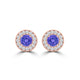 TMR121117 - Sofia - Round Tanzanite and Diamond Earring Halo Halo