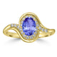 0.76ct Oval Tanzanite Ring with 0.19 cttw Diamond