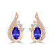 0.44ct Oval Tanzanite Studs Earring with 0.19 cttw Diamond