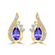 0.44ct Oval Tanzanite Studs Earring with 0.19 cttw Diamond