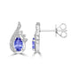 0.44ct Oval Tanzanite Studs Earring with 0.19 cttw Diamond