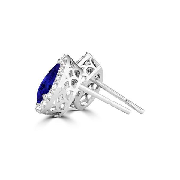 TMR121124 - Grace - Pear Tanzanite and Diamond Earring Halo