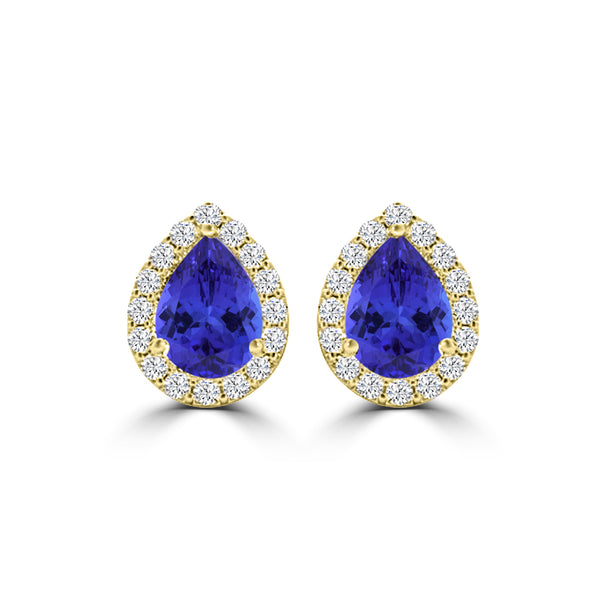 TMR121124 - Grace - Pear Tanzanite and Diamond Earring Halo