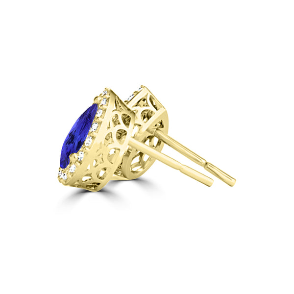 TMR121124 - Grace - Pear Tanzanite and Diamond Earring Halo