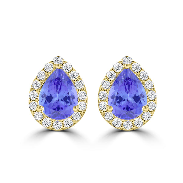 TMR121124 - Grace - Pear Tanzanite and Diamond Earring Halo